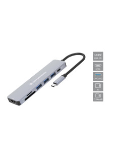 Conceptronic DONN19G replicatore di porte e docking station per laptop Cablato USB 3.2 Gen 1 (3.1 Gen 1) Type-C Grigio