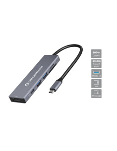 Conceptronic DONN23G replicatore di porte e docking station per laptop Cablato USB 3.2 Gen 1 (3.1 Gen 1) Type-C Grigio