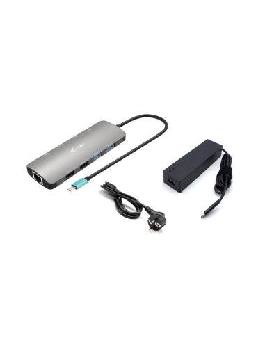 i-tec Metal USB-C Nano 2x Display Docking Station with PD 100 W + Charger 100W