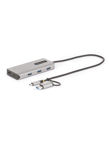 StarTech.com Adattatore multiporta USB-C con dongle USB-C a USB-A, doppio HDMI (4K30Hz/1080p60Hz), Hub USB-A 5Gbps a 3 porte, mi