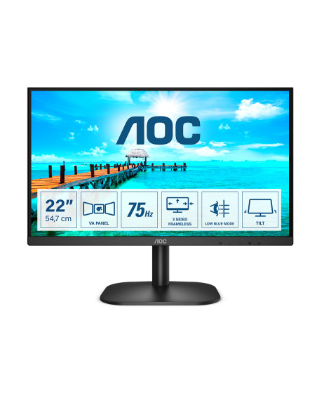 AOC B2 22B2H/EU Monitor PC 54,6 cm (21.5") 1920 x 1080 Pixel Full HD LED Nero