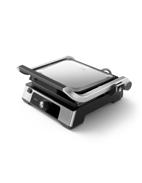 Philips Serie 5000 Grill elettrico bistecchiera, 2200W, Apertura 180°, Piastre rimovibili HD6301/90