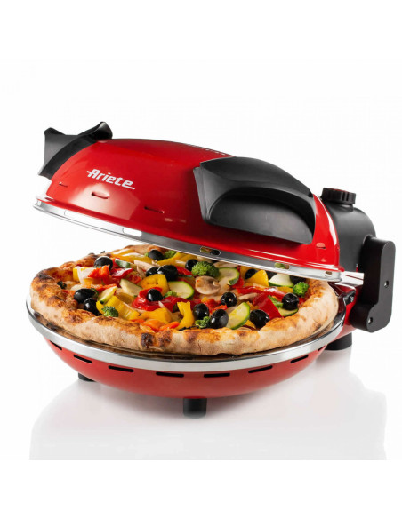 Ariete 909 Forno Pizza - Pizza in 4 minuti - Piastra in pietra refrattaria con trattamento antiaderente - Temperatura max 400° 