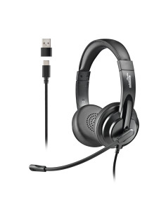 NGS VOX605 USB-C Auricolare Cablato A Padiglione Musica e Chiamate USB tipo-C Nero