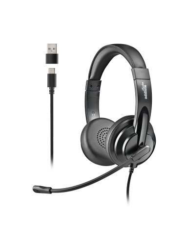 NGS VOX605 USB-C Auricolare Cablato A Padiglione Musica e Chiamate USB tipo-C Nero