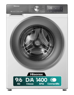 Hisense WD3S9043BW7 lavasciuga Libera installazione Caricamento frontale Bianco