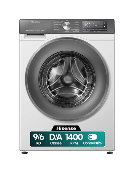 Hisense WD3S9043BW7 lavasciuga Libera installazione Caricamento frontale Bianco