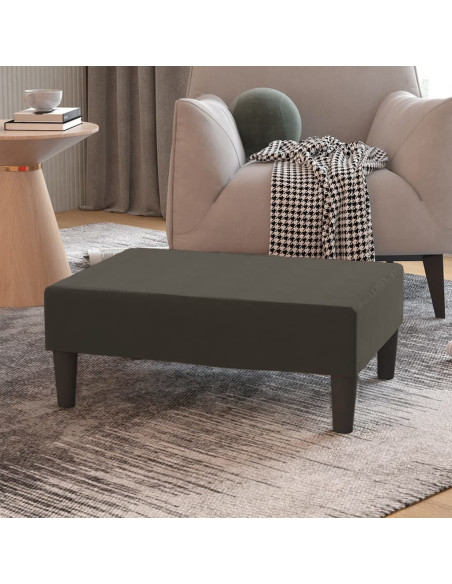 Poggiapiedi Grigio Scuro 78x56x32 cm in Velluto