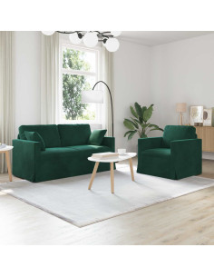 Divano 2 pcs Verde Scuro