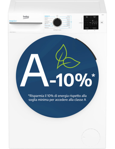 Beko b100 MWBM8147EB: Lavatrice 8kg, classe A-10%, 1400giri, linea estetica NX, motore inverter, Display Touch, colore Bianco, o