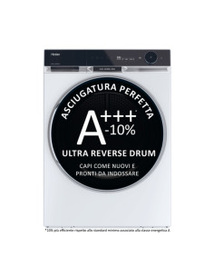 Haier Ultra X11, Asciugatrice 9 KG, Classe C, Bianco, Inverter, I-Refresh PRO, Wi-Fi, Smart AI, Ultra Reverse, HD90-A3Q397U1-S