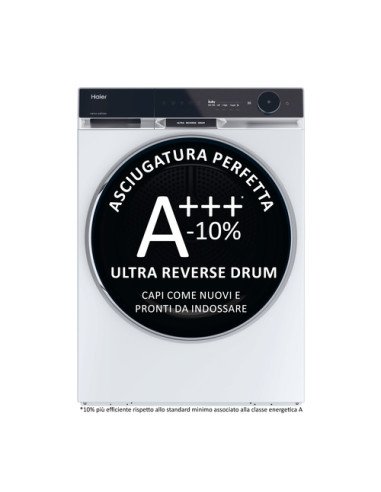 Haier Ultra X11, Asciugatrice 9 KG, Classe C, Bianco, Inverter, I-Refresh PRO, Wi-Fi, Smart AI, Ultra Reverse, HD90-A3Q397U1-S