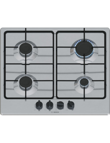 Bosch Serie 4 PGP6B5K85 Piano cottura a gas 60 cm 4 fuochi Acciaio Inox