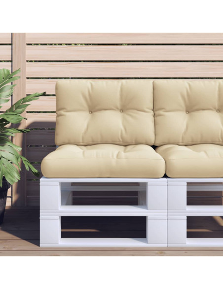 Cuscino per Pallet Beige 50x40x12 cm in Tessuto