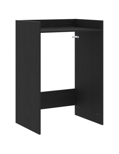 Mobiletto per lavatrice Rovere Nero 67,5 x 48 x 97 cm
