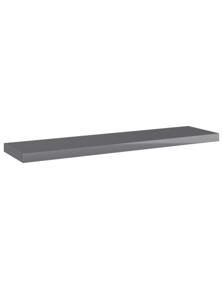 Ripiani per Libreria 8pz Grigio Lucido 40x10x1,5cm Multistrato