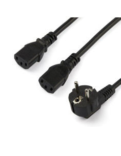 StarTech.com Cavo di Alimentazione per Computer a Y da 2m Cavo Elettrico Splitter AC di Ricambio per PC/Monitor da Schuko a 2x C
