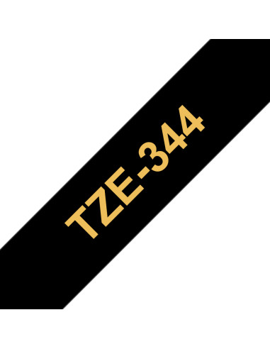 Brother TZE-344 nastro per etichettatrice Oro su nero