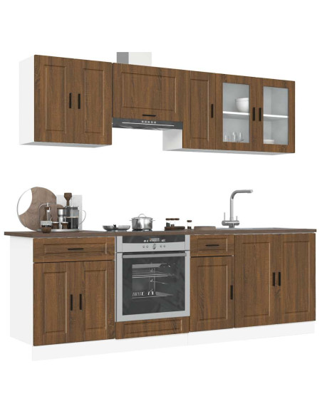 Set Mobili da Cucina 8 pz Kalmar Rovere Marrone in Truciolato