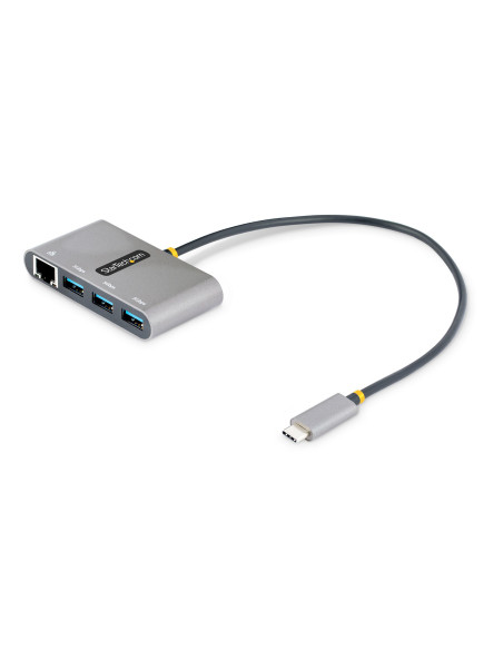 StarTech.com Hub USB-C con Ethernet a 3 porte - Adattatore USB Type-C con 3x USB-A e 1X Ethernet Gigabit - Splitter USB C Alimen