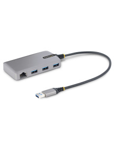 StarTech.com Hub USB a 3 porte con Ethernet - Hub USB 3.0 5Gbps alimentato via bus - Hub splitter USB-A a 3x USB-A portatile per