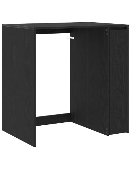 Mobiletto per lavatrice con porta Rovere Nero 87 x 60 x 89 cm