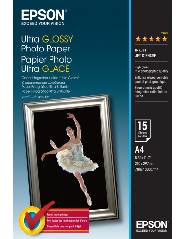Epson Ultra Glossy Photo Paper - A4 - 15 Fogli