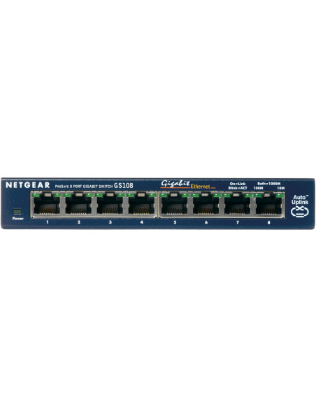 NETGEAR GS108GE switch di rete Non gestito Gigabit Ethernet (10/100/1000) Blu