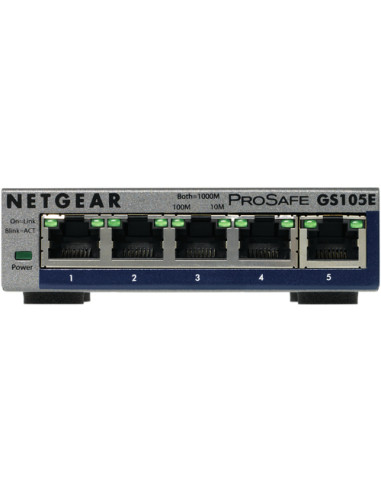 NETGEAR GS105E-200PES switch di rete Gestito L2/L3 Gigabit Ethernet (10/100/1000) Grigio