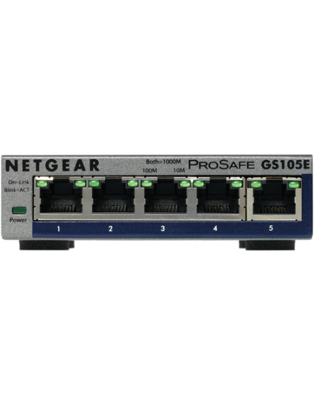NETGEAR GS105E-200PES switch di rete Gestito L2/L3 Gigabit Ethernet (10/100/1000) Grigio