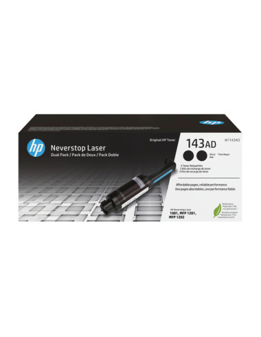 HP Kit ricarica toner nero originale Neverstop 143AD, dual-pack