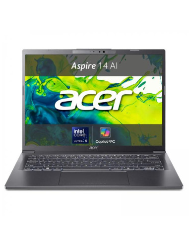 Acer Aspire 14 AI Intel Core Ultra 5 226V Computer portatile 35,6 cm (14") WUXGA 16 GB DDR5-SDRAM 512 GB SSD Wi-Fi 6E (802.11ax)