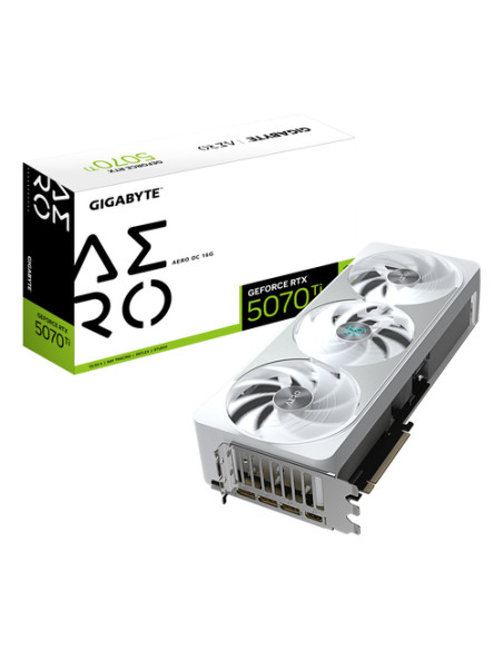 GIGABYTE GeForce RTX 5070 Ti AERO OC 16G Scheda Grafica - 16GB GDDR7, 256 bit, PCI-E 5.0, 2588 MHz Core Clock, 3 x DP 2.1a, 1 x 