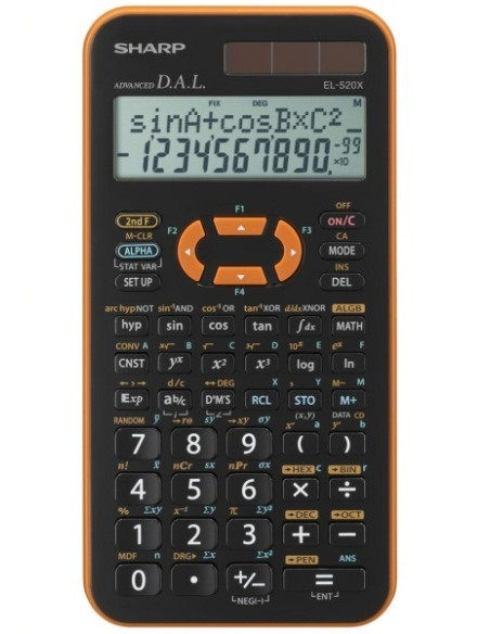 Sharp EL-520X calcolatrice Tasca Calcolatrice scientifica Nero, Arancione