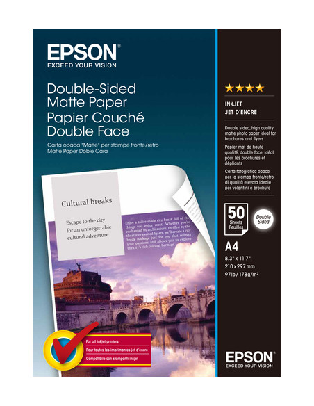 Epson Double-Sided Matte Paper - A4 - 50 Fogli