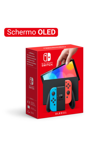 Nintendo Switch (modello Oled) Rosso neon/Blu neon, schermo 7 pollici