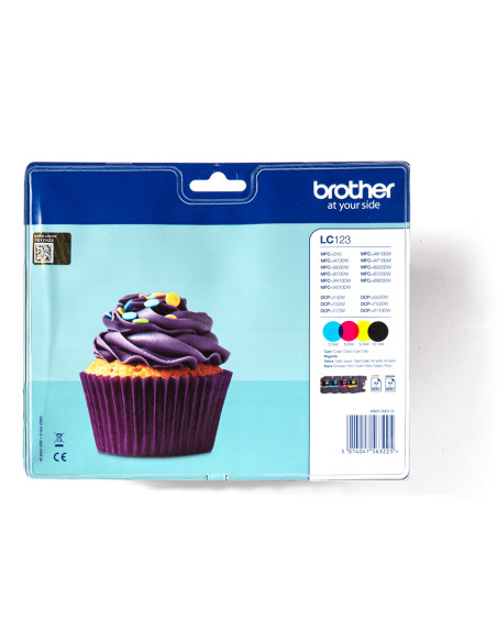 Brother LC-123VALBP cartuccia d'inchiostro 4 pz Originale Nero, Ciano, Magenta, Giallo