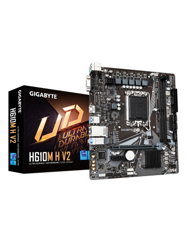 GIGABYTE H610M H V2 Scheda madre - Supporta processori Intel Core 14th CPUs, 4+1+1 Hybrid Digital VRM, up to 5600MHz DDR5, 1xPCI