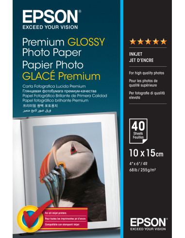 Epson Premium Glossy Photo Paper - 10x15cm - 40 Fogli