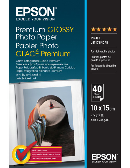 Epson Premium Glossy Photo Paper - 10x15cm - 40 Fogli