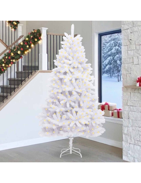 Albero di Natale artificiale Bianco 270 cm PVC e Metallo