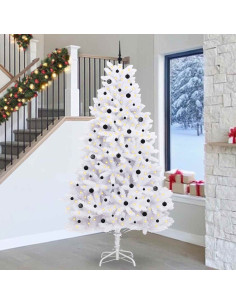 Albero di Natale Artificiale con Rami Pieghevoli Bianco 270 cm