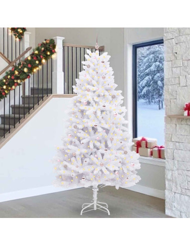 Albero di Natale Artificiale con Rami Pieghevoli Bianco 270 cm