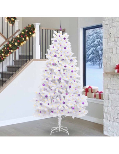 Albero di Natale Artificiale con Rami Pieghevoli Bianco 270 cm