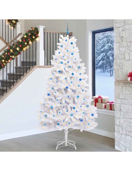 Albero di Natale Artificiale con Rami Pieghevoli Bianco 270 cm