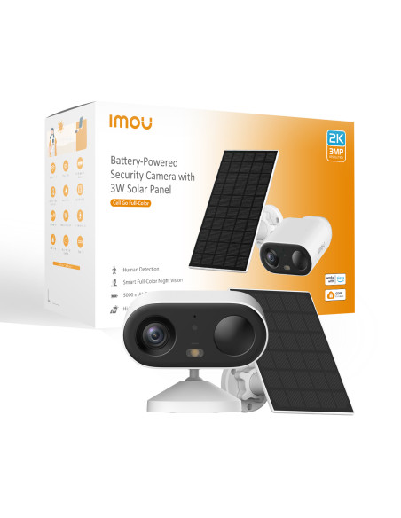 Imou Cell GO KIT 2K (3MP) Telecamera Wi-Fi Esterno/Interno Batteria Senza Fili, Rilevamento PIR/Umano, Visione Notturna a Colori