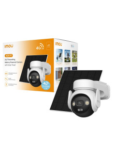 Imou AOV PT 4G 5MP - Telecamera da esterno 4G e Wifi Motorizzata con pannello solare. Tecnologia AOV per registrazione 24/7 . In