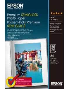 Epson Premium Semi-Gloss Photo Paper - A4 - 20 Fogli