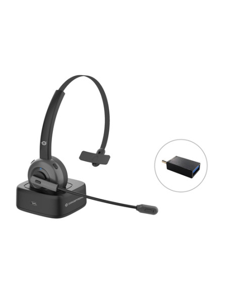 Conceptronic POLONA03BD cuffia e auricolare Wireless A Padiglione Ufficio Bluetooth Base di ricarica Nero