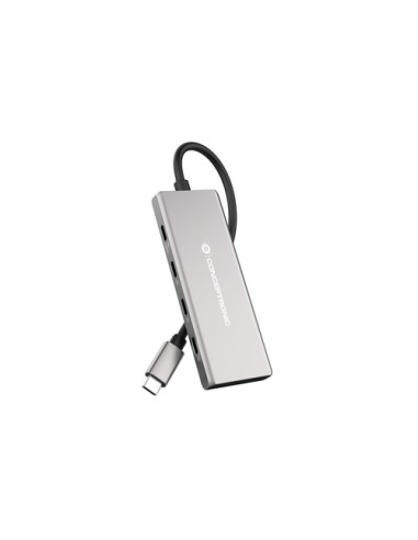 Conceptronic HUBBIES17G hub di interfaccia USB 3.2 Gen 2 (3.1 Gen 2) Type-C 10000 Mbit/s Grigio